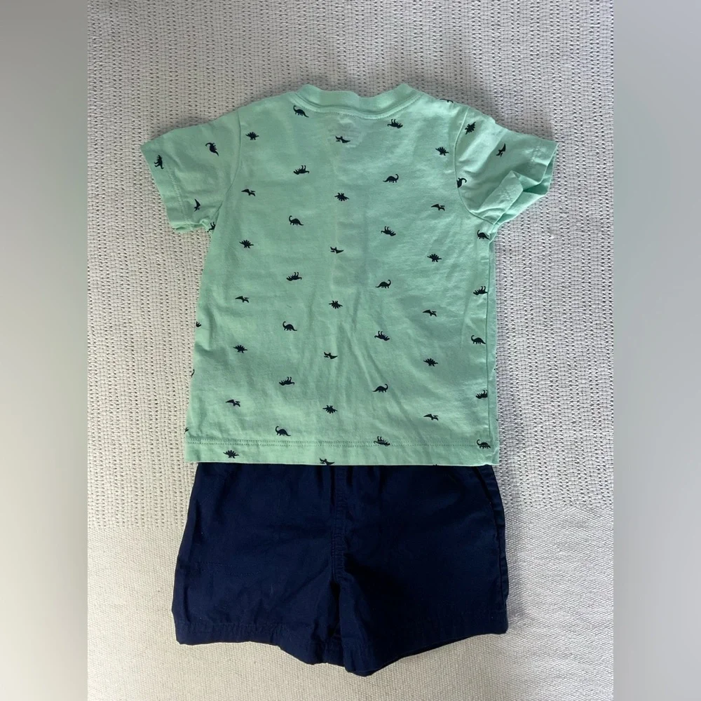 Carter's Green and Blue Matching Set with Geometric Design